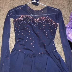 blue figure skating dress.